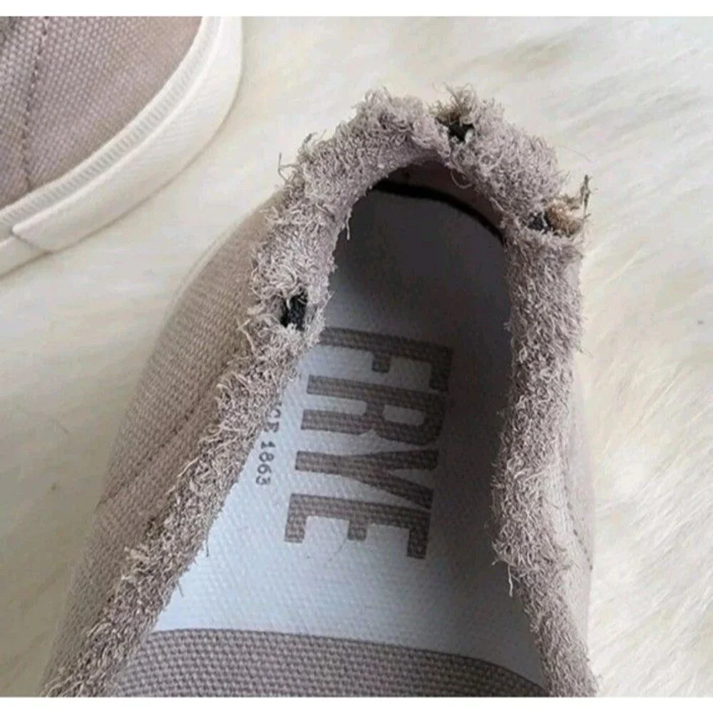 Frye canvas leather gray sneakers womens  sz 8